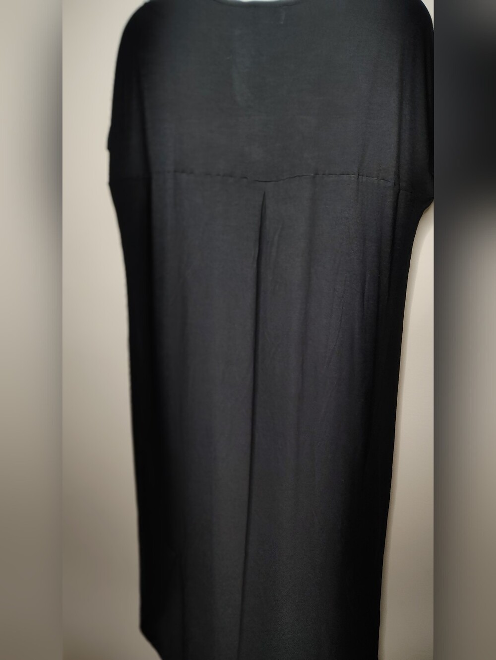 Masseys XL Black V-Neck T-Shirt Maxi Dress | Curved Hem - Picture 5 of 7